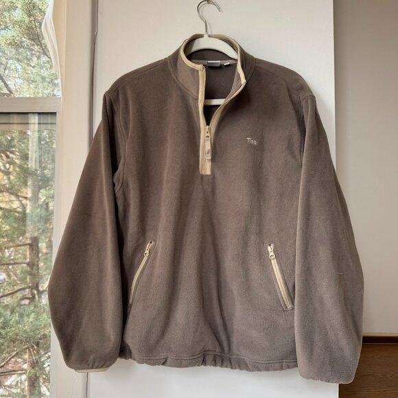 Aritzia Jackets & Blazers - Aritzia TNA Sno Polar Quarter Zip Pullover Fleece Jacket Taupe Contrast Small